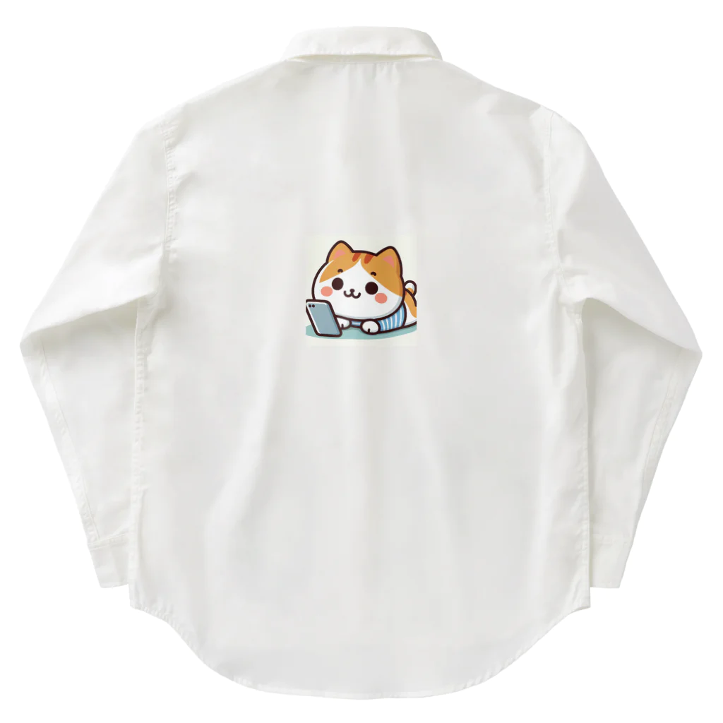 ロボなねこちゃんのスマホ中毒だにゃあ Work Shirt