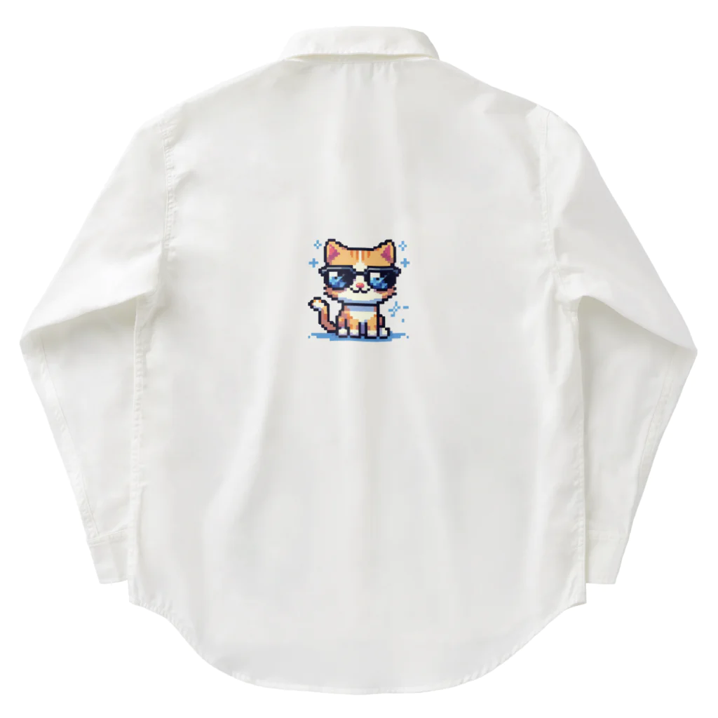 BinaryStoreのきらりんサングラスにゃんこ Work Shirt