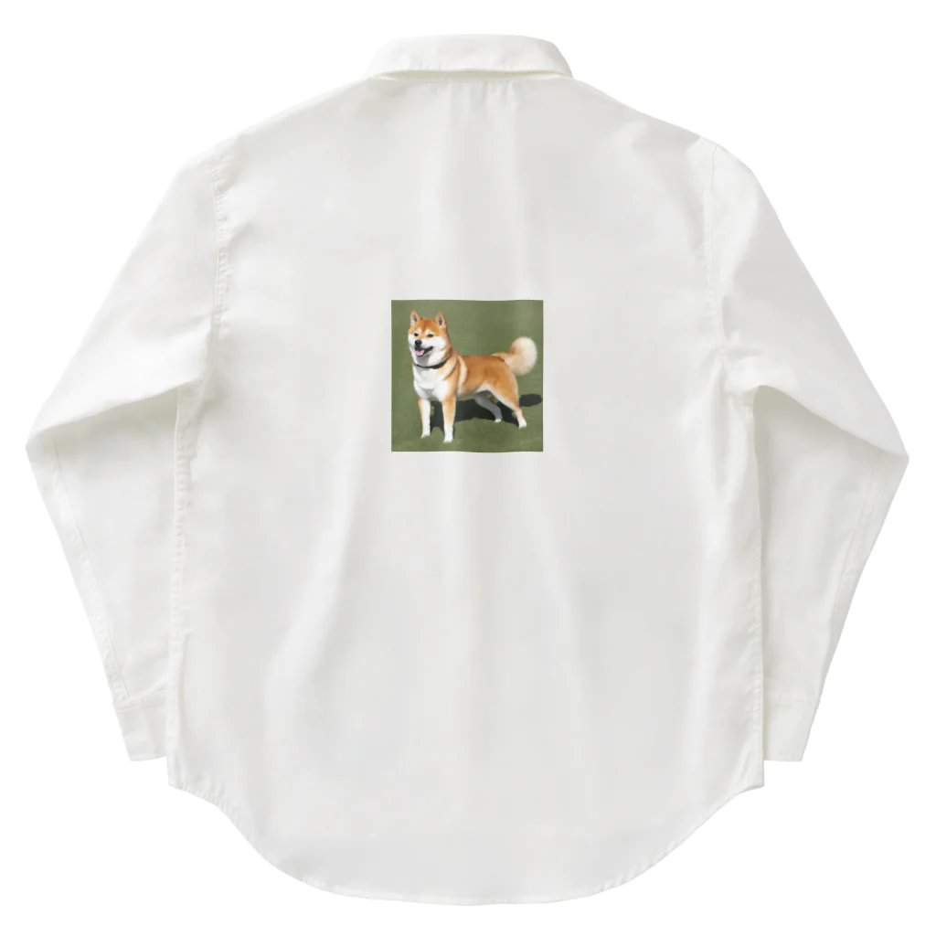 柴犬大好きマンのかわいい柴犬　赤毛 Work Shirt