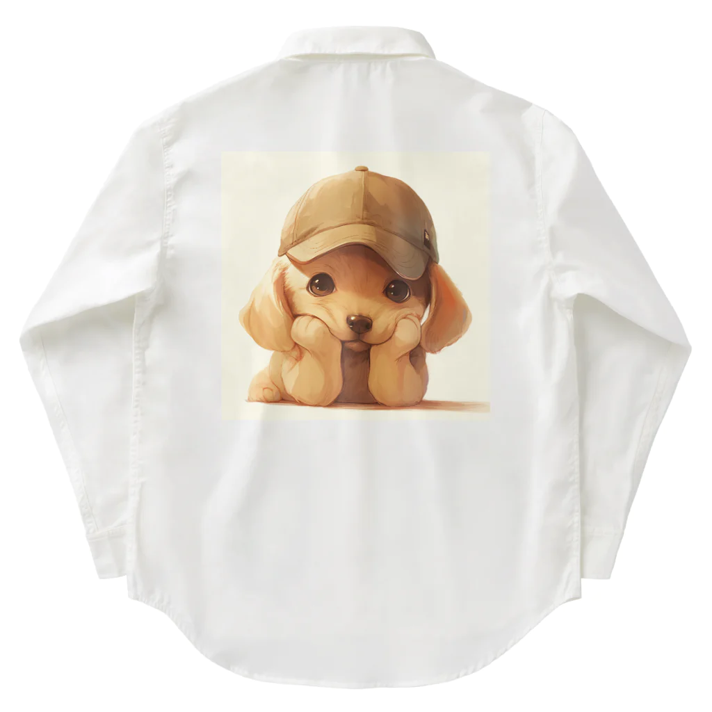 AQUAMETAVERSEのキャプをかぶった可愛い子犬 Marsa 106 Work Shirt