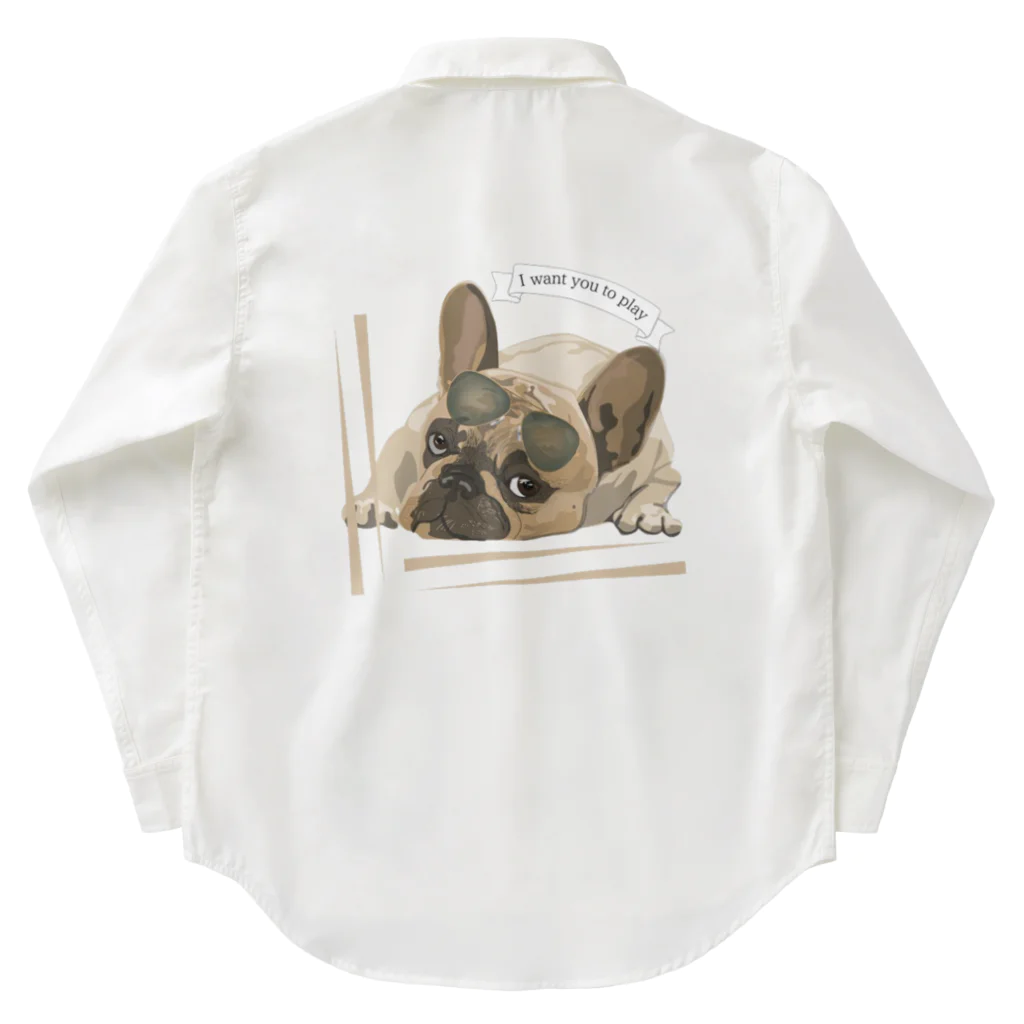 3dog_mamanの甘えて見つめるワンちゃん Work Shirt