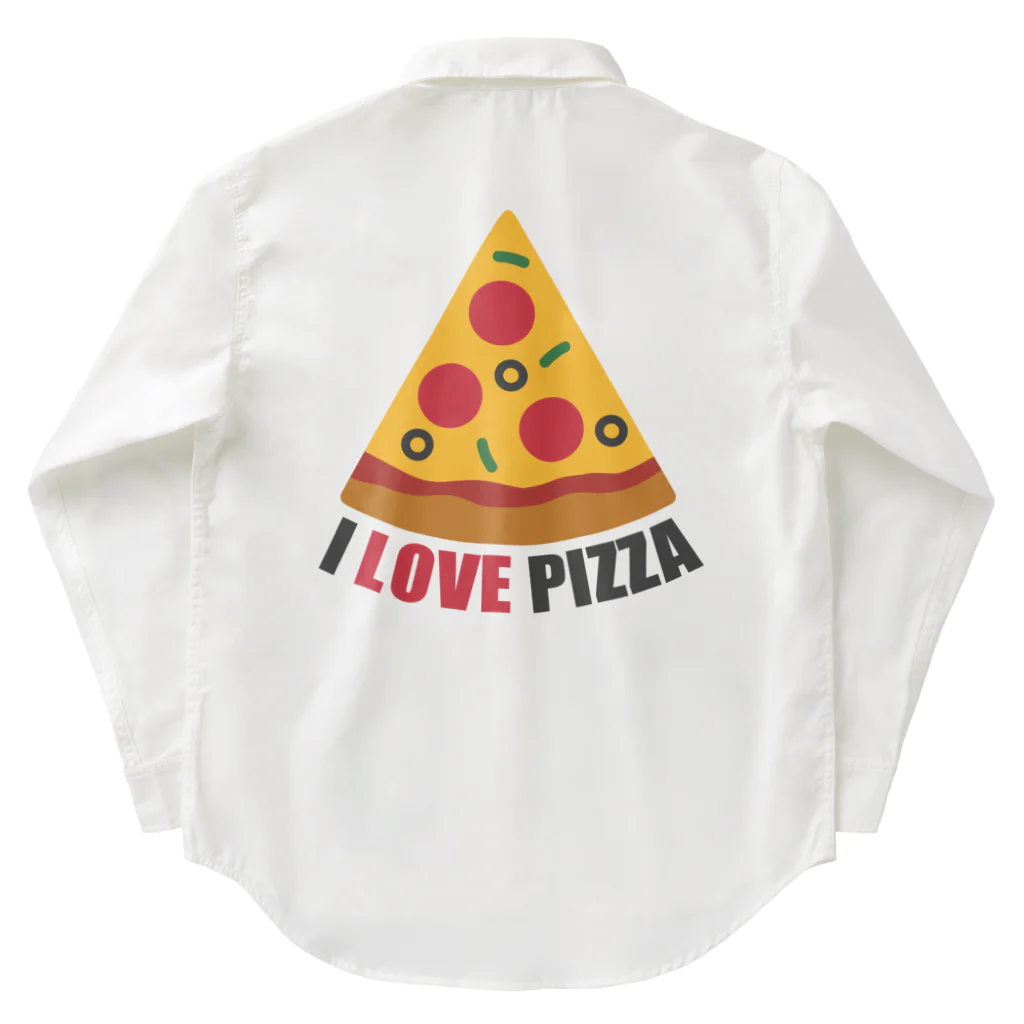 お絵かき屋さんのピザ（I LOVE PIZZA） ワークシャツ