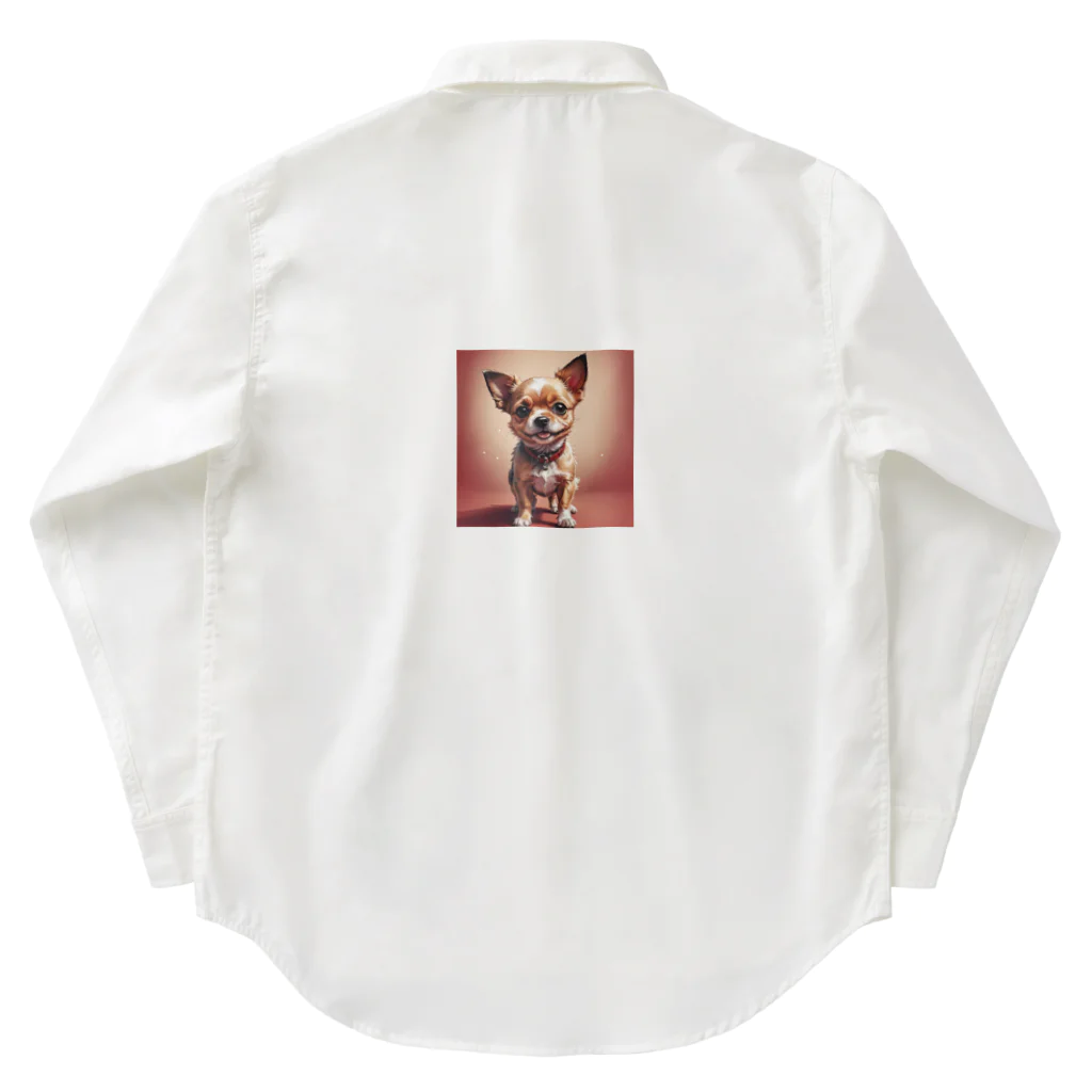 アニマルゲッツ-H3のくりくりお目目の小型犬 ワークシャツ
