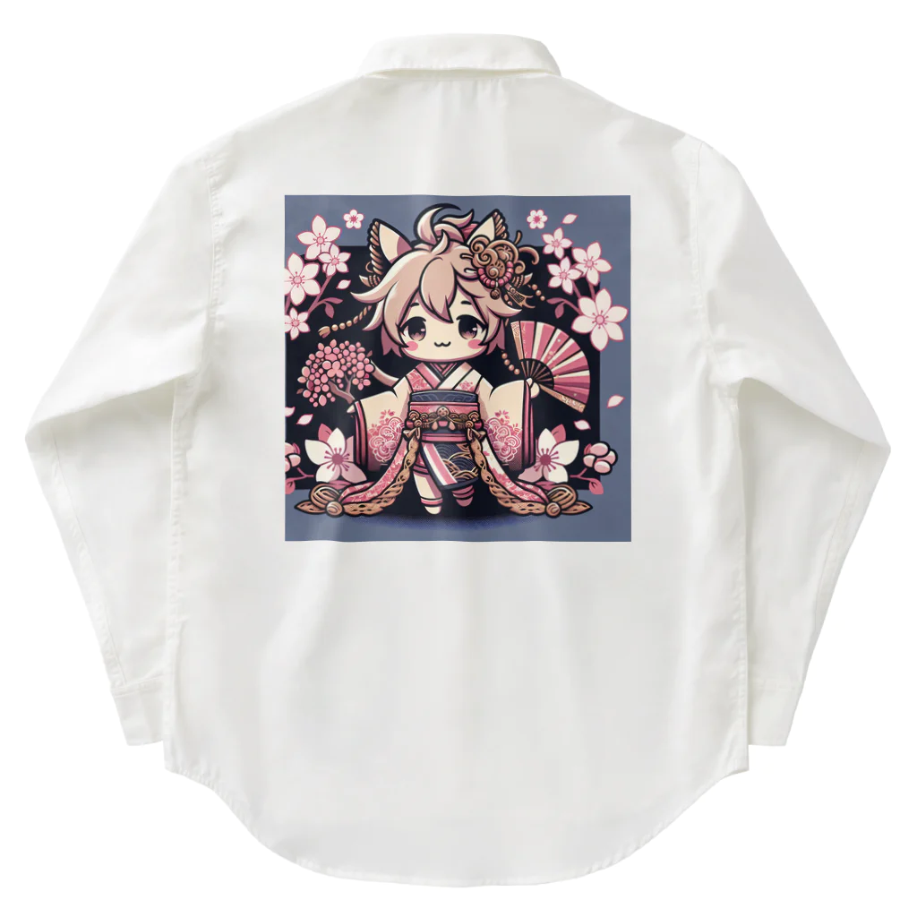 Angelheart-303の桜舞う ワークシャツ