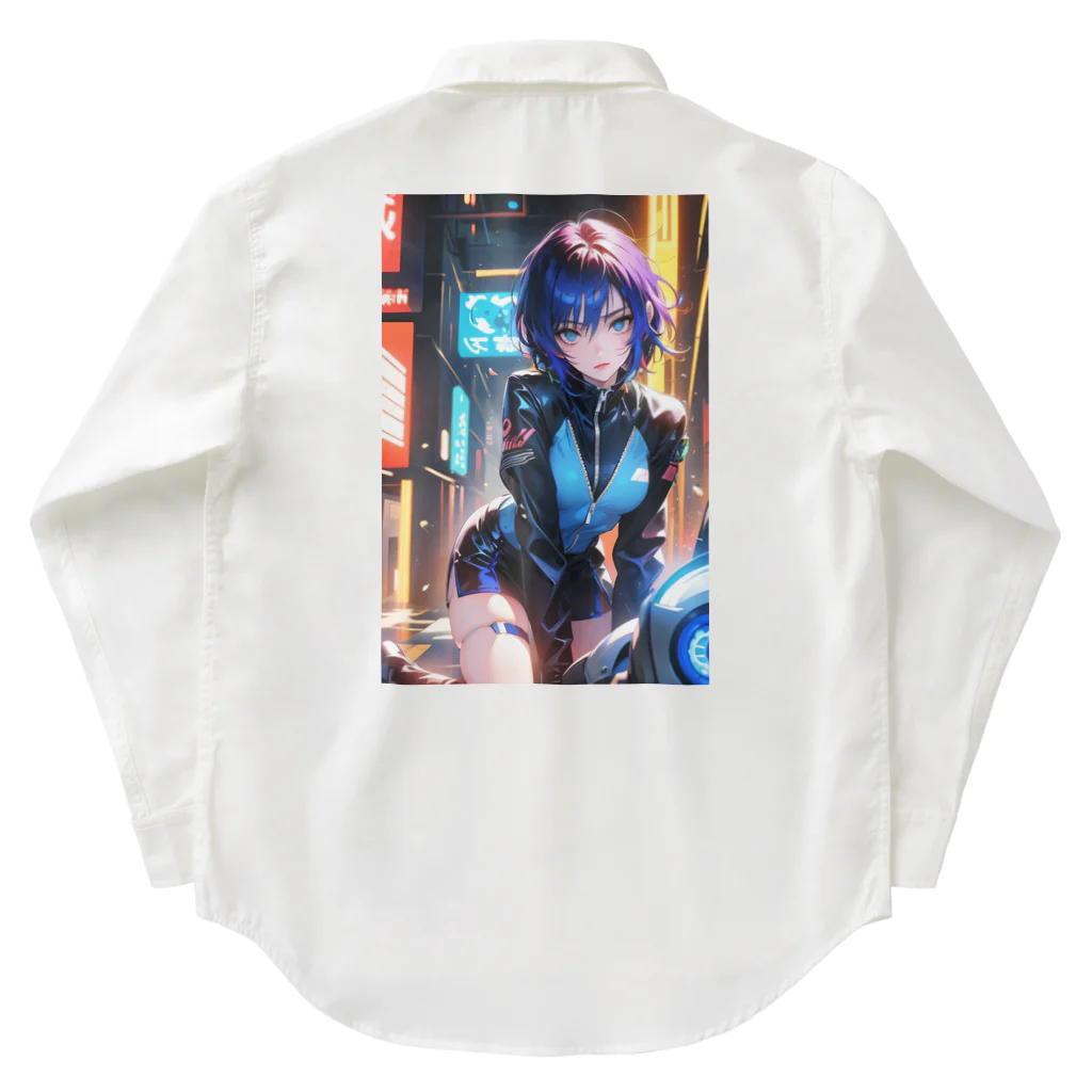 DRILLERのサイバーパンク　2次元美少女 Work Shirt