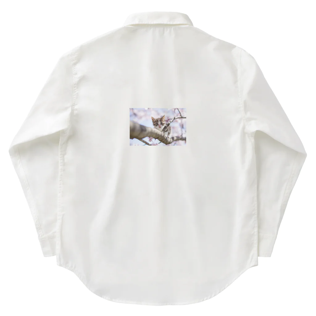 猫猫にゃんこの桜と子猫２ Work Shirt