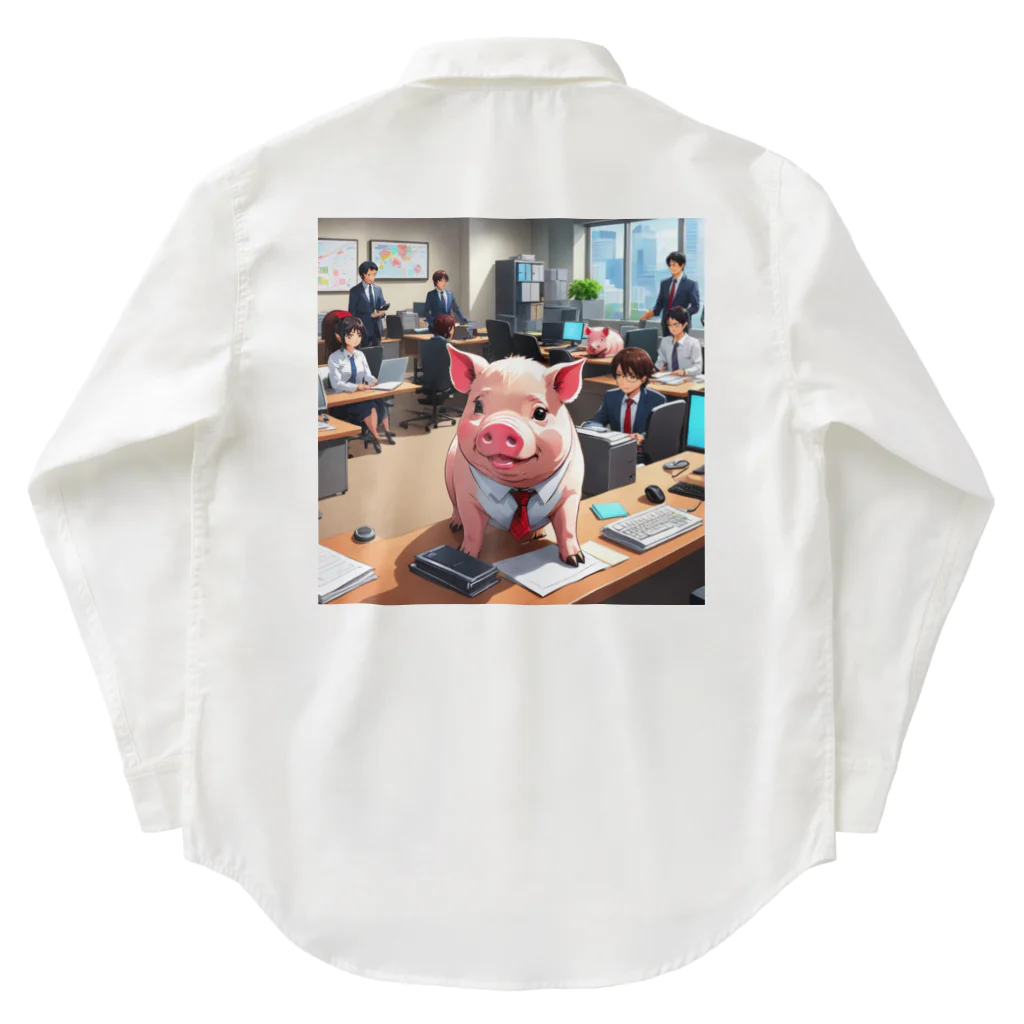 MTHの会社の組織改革を行うミニブタ Work Shirt