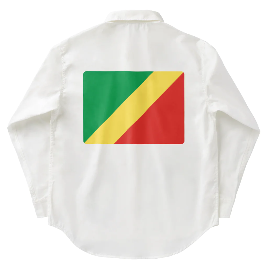 お絵かき屋さんのコンゴ共和国の国旗 ワークシャツ