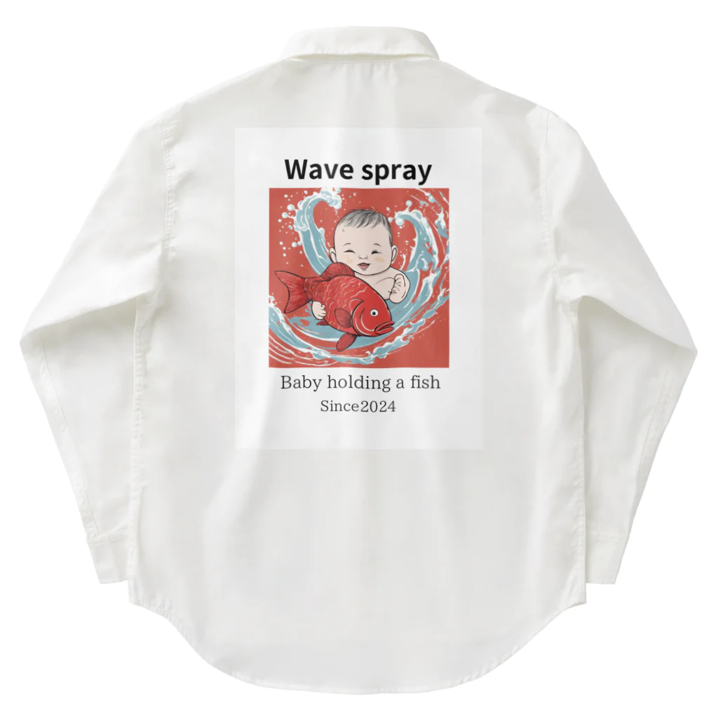 baby holding のWave spray Work Shirt