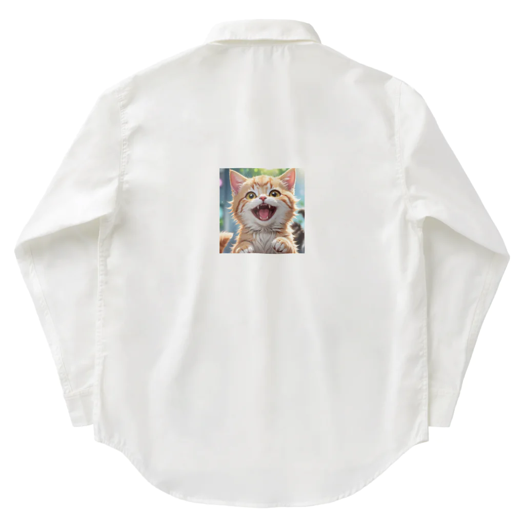 f-koroのかわいい笑顔がたまらない子猫 ワークシャツ