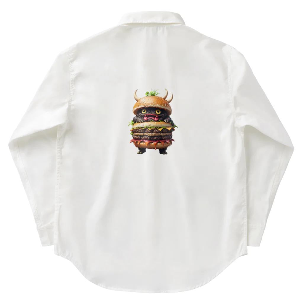 AI妖怪大図鑑のトリプル肉厚ビーフバーガー妖怪　バグドガルド Work Shirt