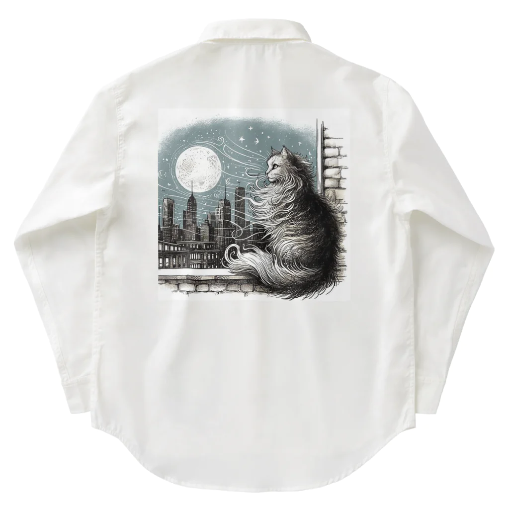 ネコネコの窓際のねこ Work Shirt