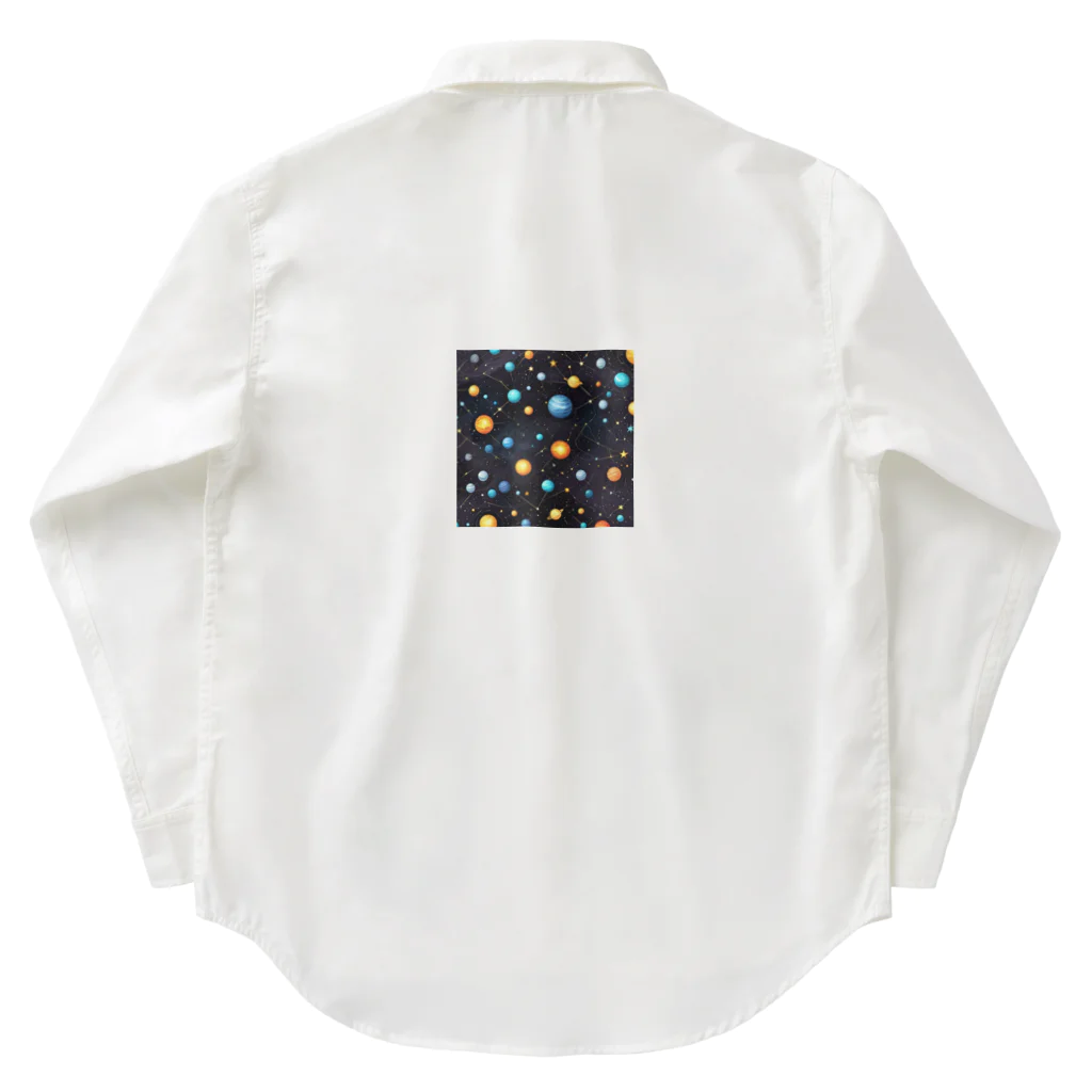 mibusenaの宇宙空間デザイン ワークシャツ