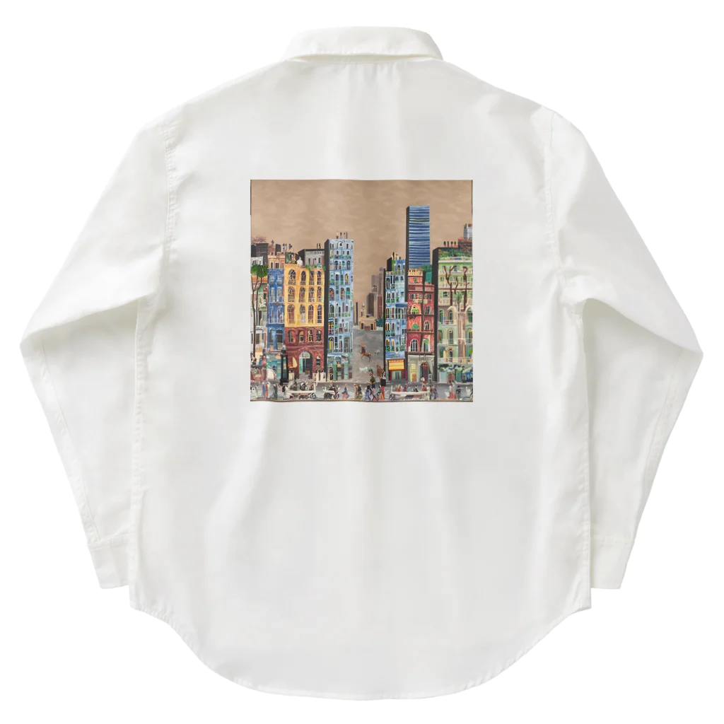 ヲシラリカの油絵　知らない都市の風景　ノスタルジー Work Shirt