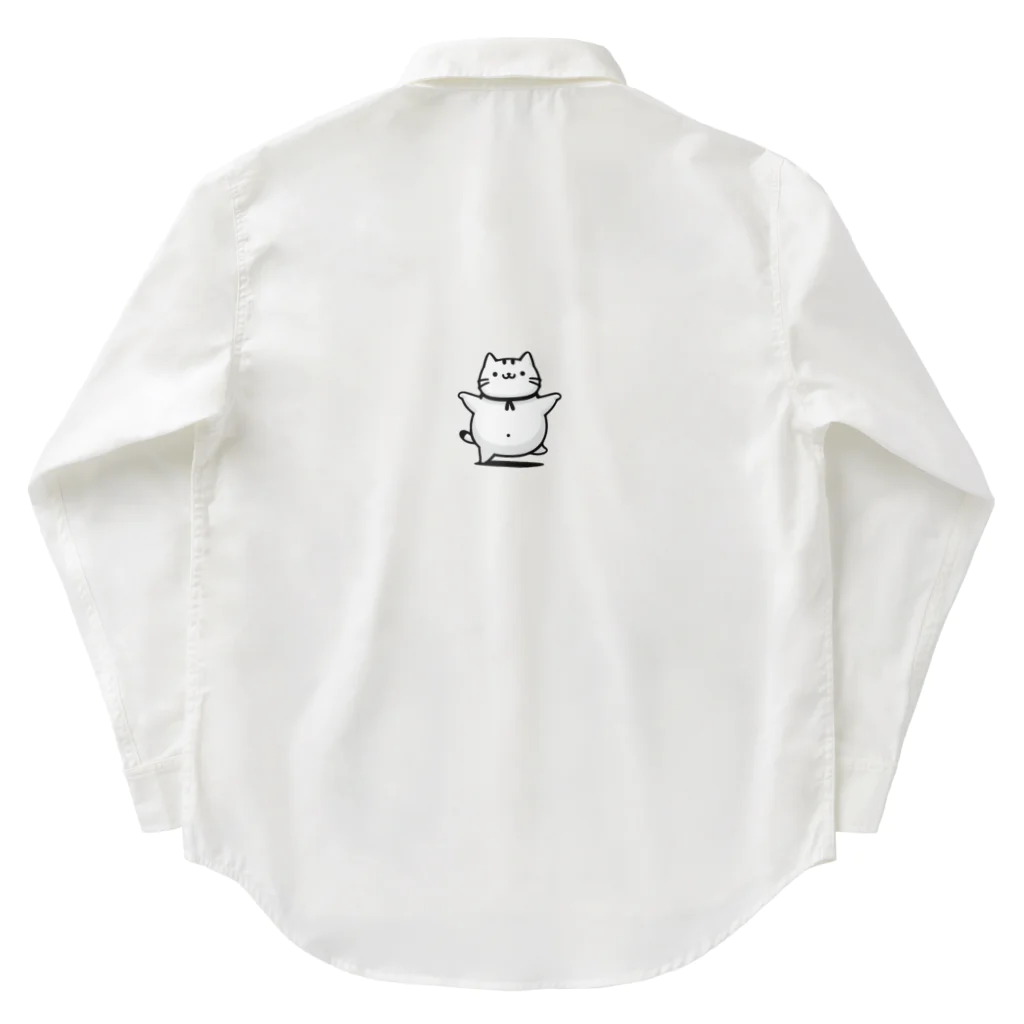 ゆるねこshopのお腹のでてる猫7 Work Shirt