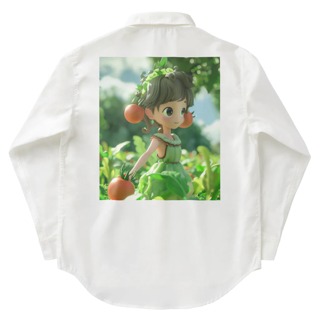 なお by Naos_Azure_Kaleidoscopeのレタス姫の友達、トマトのタムちゃん ワークシャツ