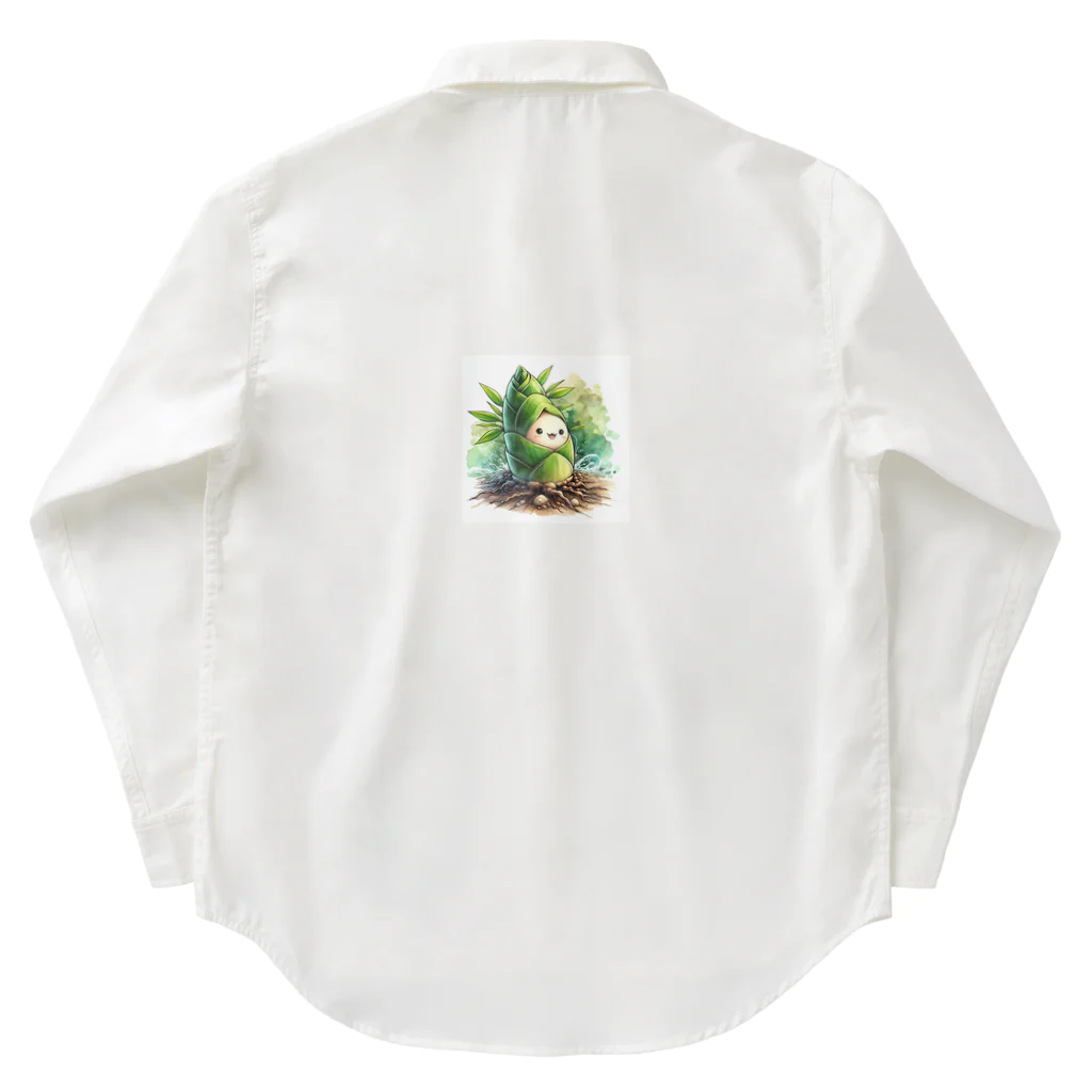 yielanggo007の緑の竹の子 Work Shirt
