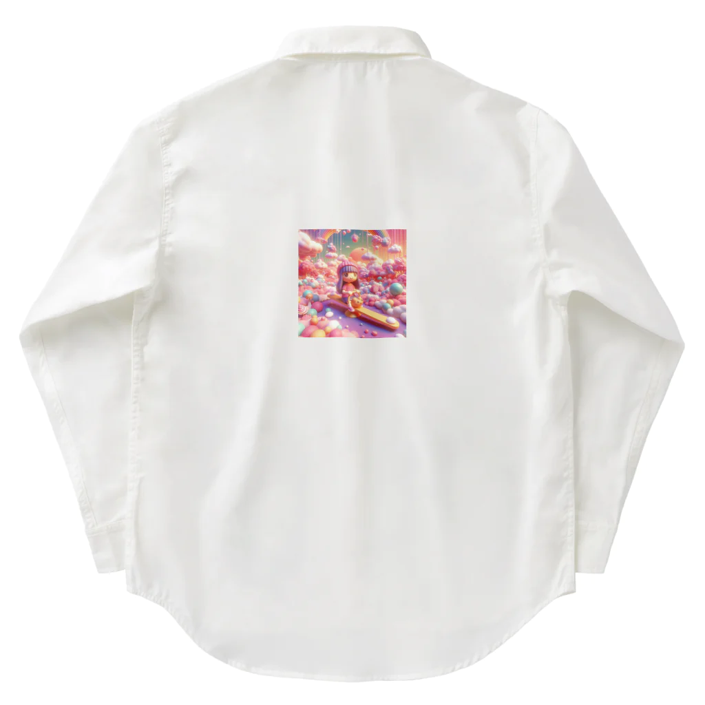 キュート＆クールの夕暮れ時のシーソー少女（３Dアニメ風） Work Shirt