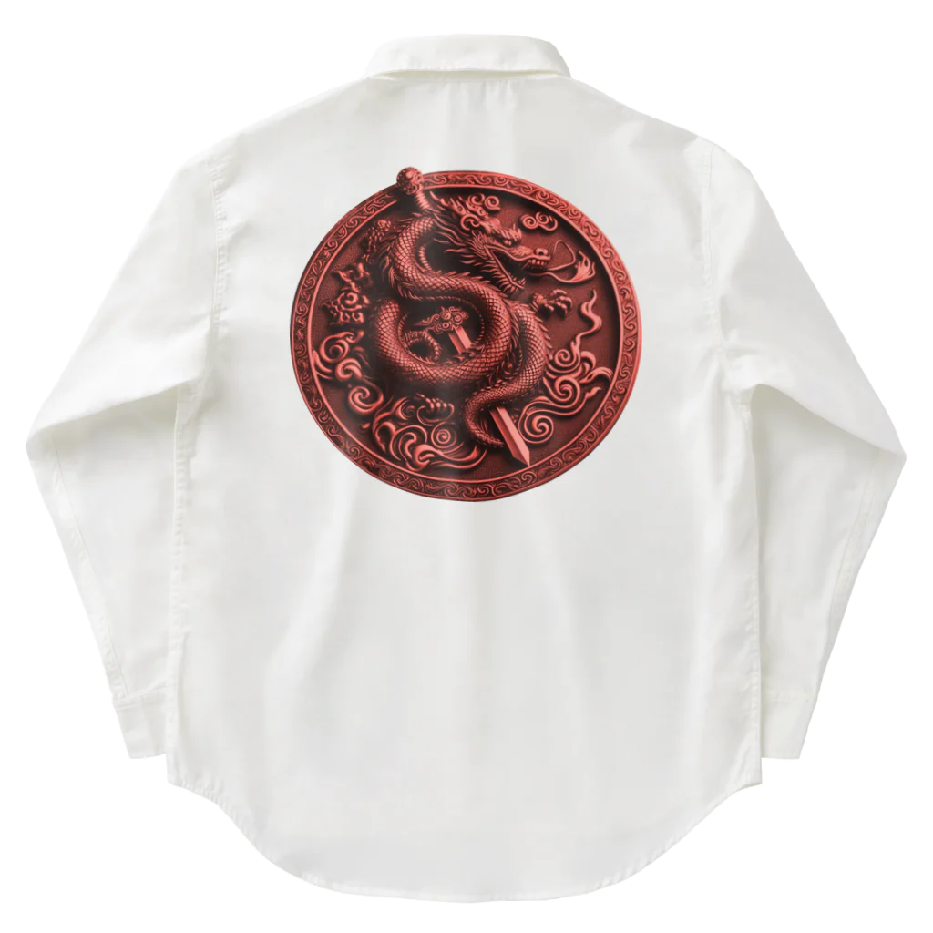 アニマル四字熟語の赤龍　REDDORAGON　" 燃える赤龍 " ワークシャツ