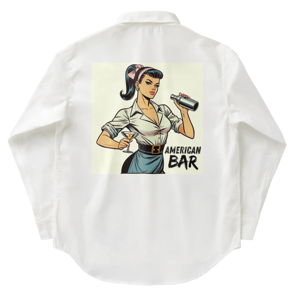 AMERICAN BARのアメコミ風バーテンダー ワークシャツ