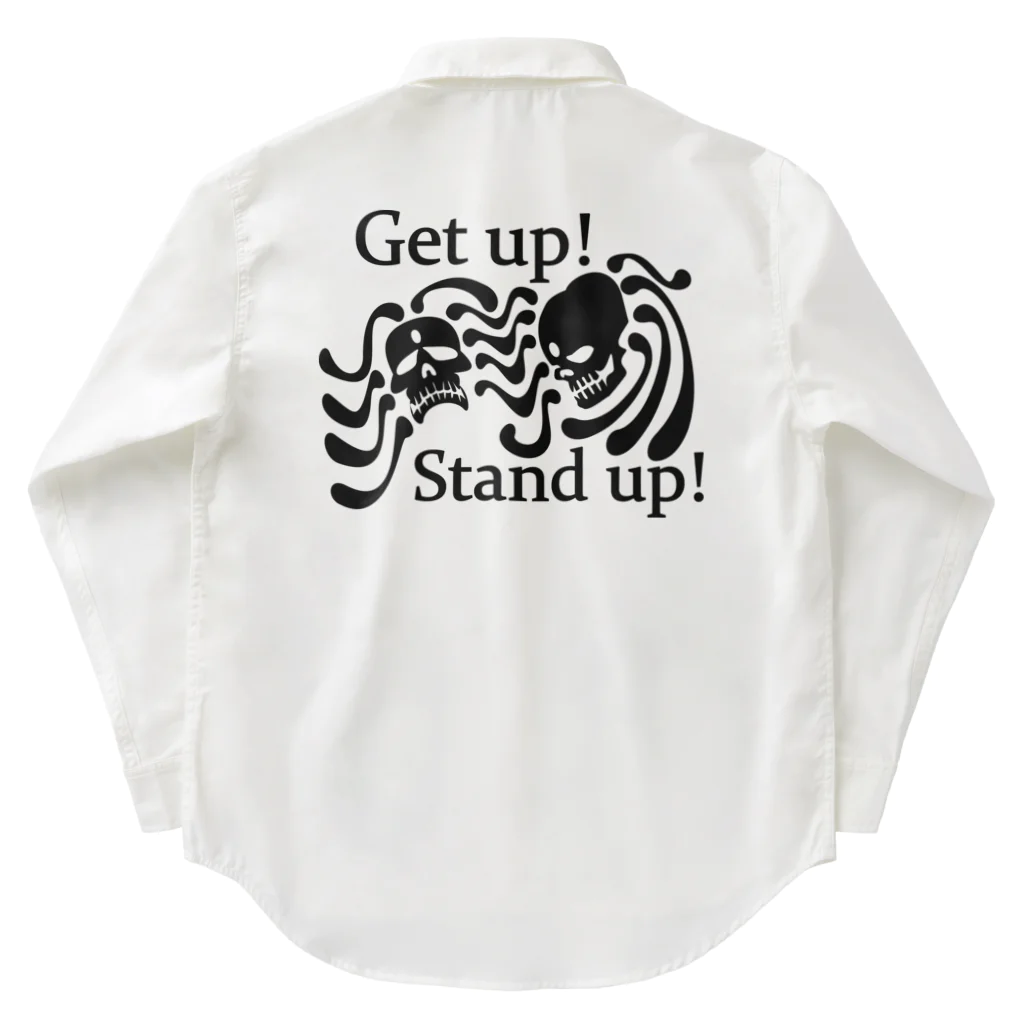 『NG （Niche・Gate）』ニッチゲート-- IN SUZURIのGet Up! Stand Up!(黒) Work Shirt