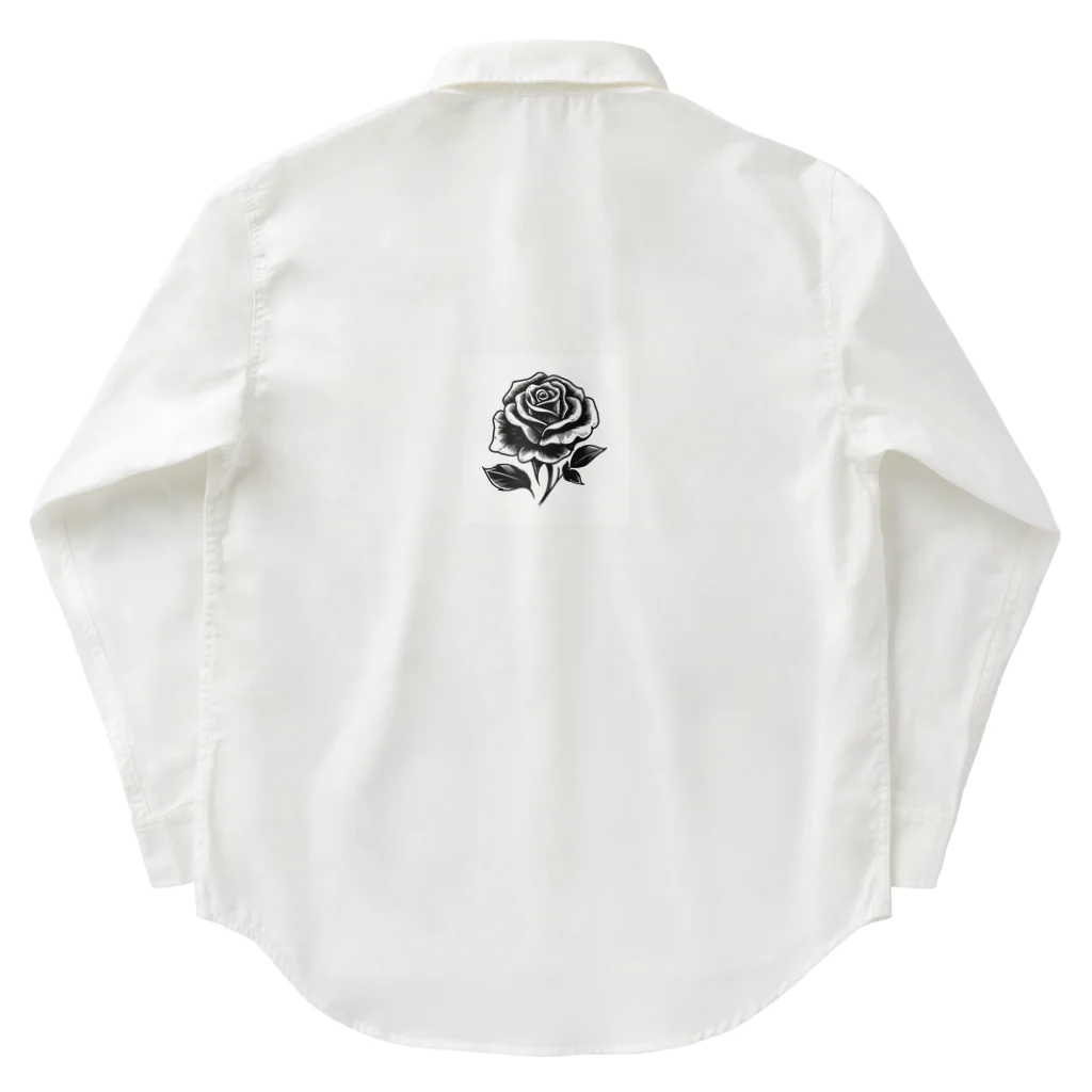 CHRON SHIROの黒い花3 Work Shirt