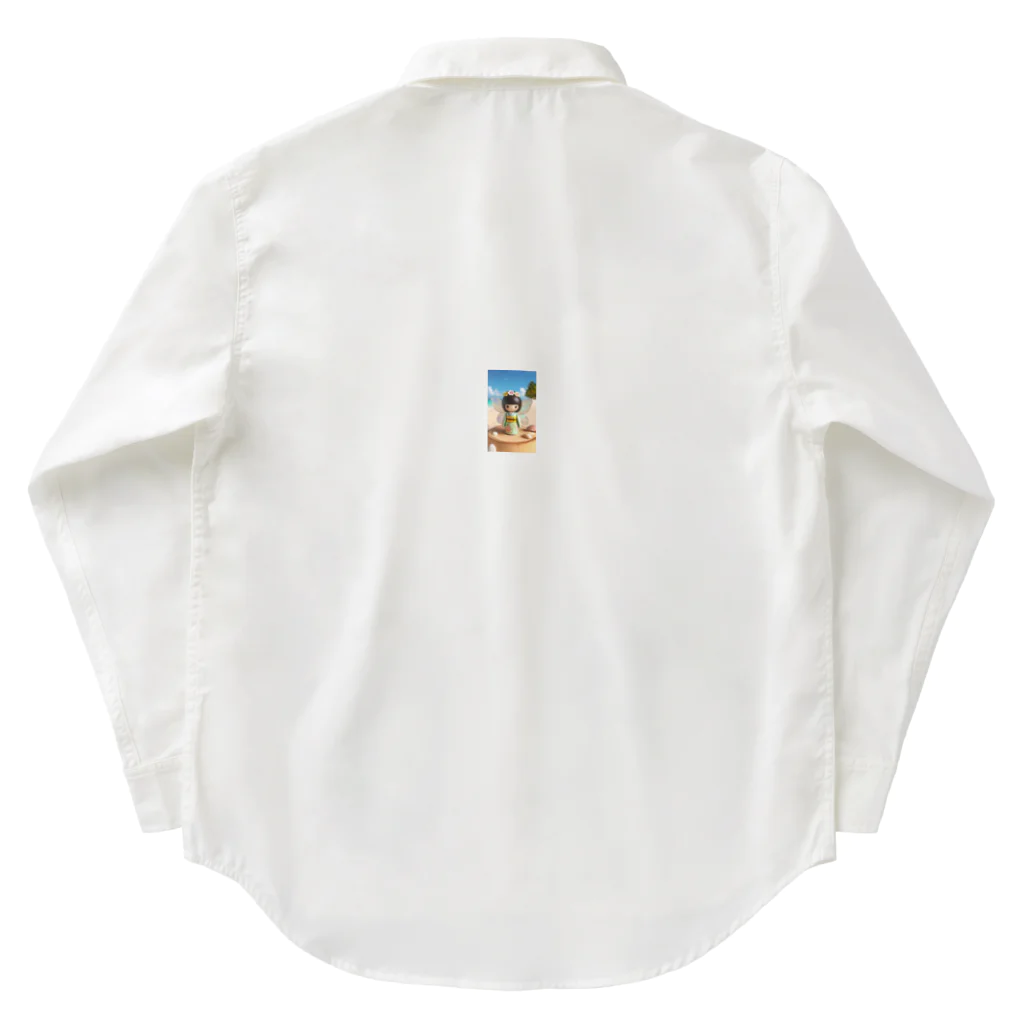 ぷぷオレンジの海の妖精こけしちゃん Work Shirt