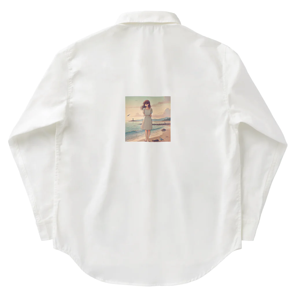 inuneko2004の海辺の女の子 Work Shirt