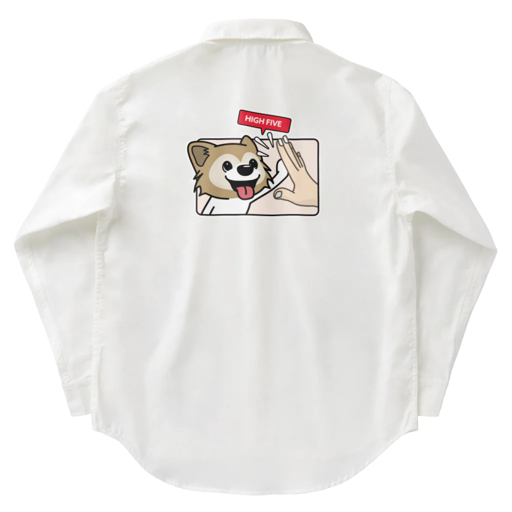 walkiesのハイタッチ！パピヨン Work Shirt