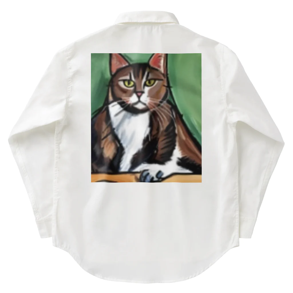 Ppit8のどっしりかまえる猫ちゃん Work Shirt