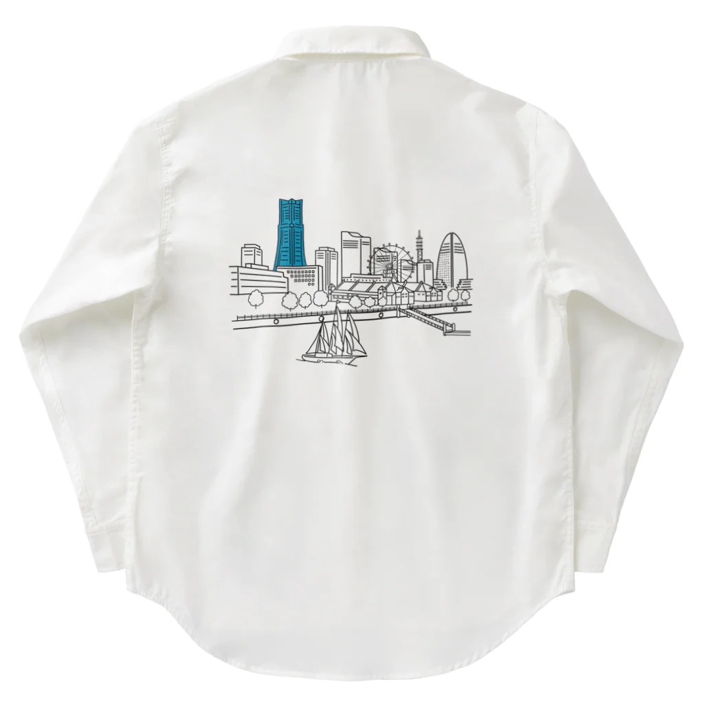 monomawaruの横浜みなとみらいの景色 Work Shirt