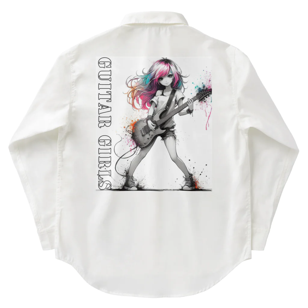 PALA's SHOP　cool、シュール、古風、和風、のGUITAR GIRLS1 Work Shirt