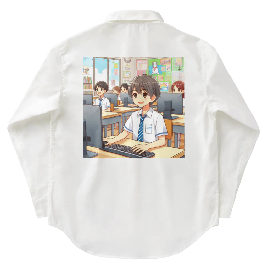 可愛い男の子イラスト販売所　By,keicyanの男の子　中学1年生　パソコン部 Work Shirt