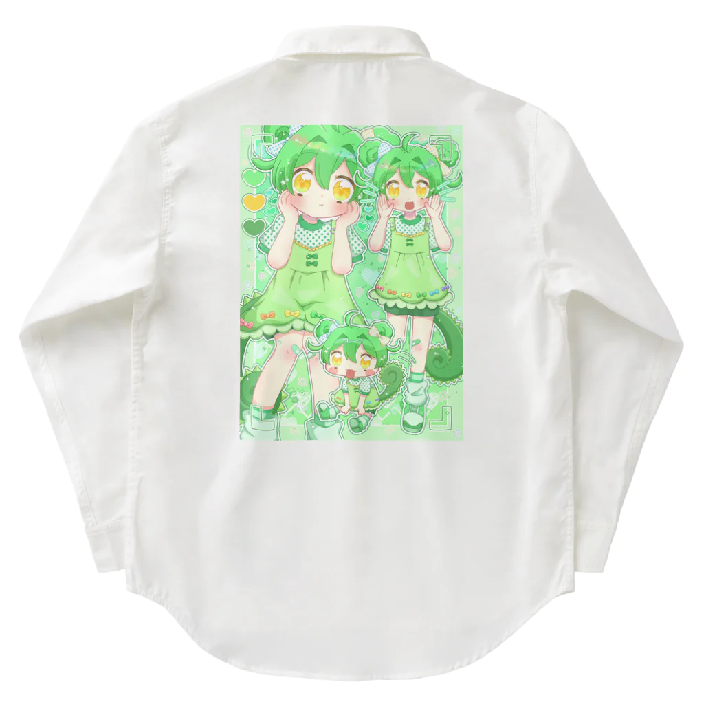 あーとイラスト工房のきょろきょろカメレオンのおんなのこ Work Shirt