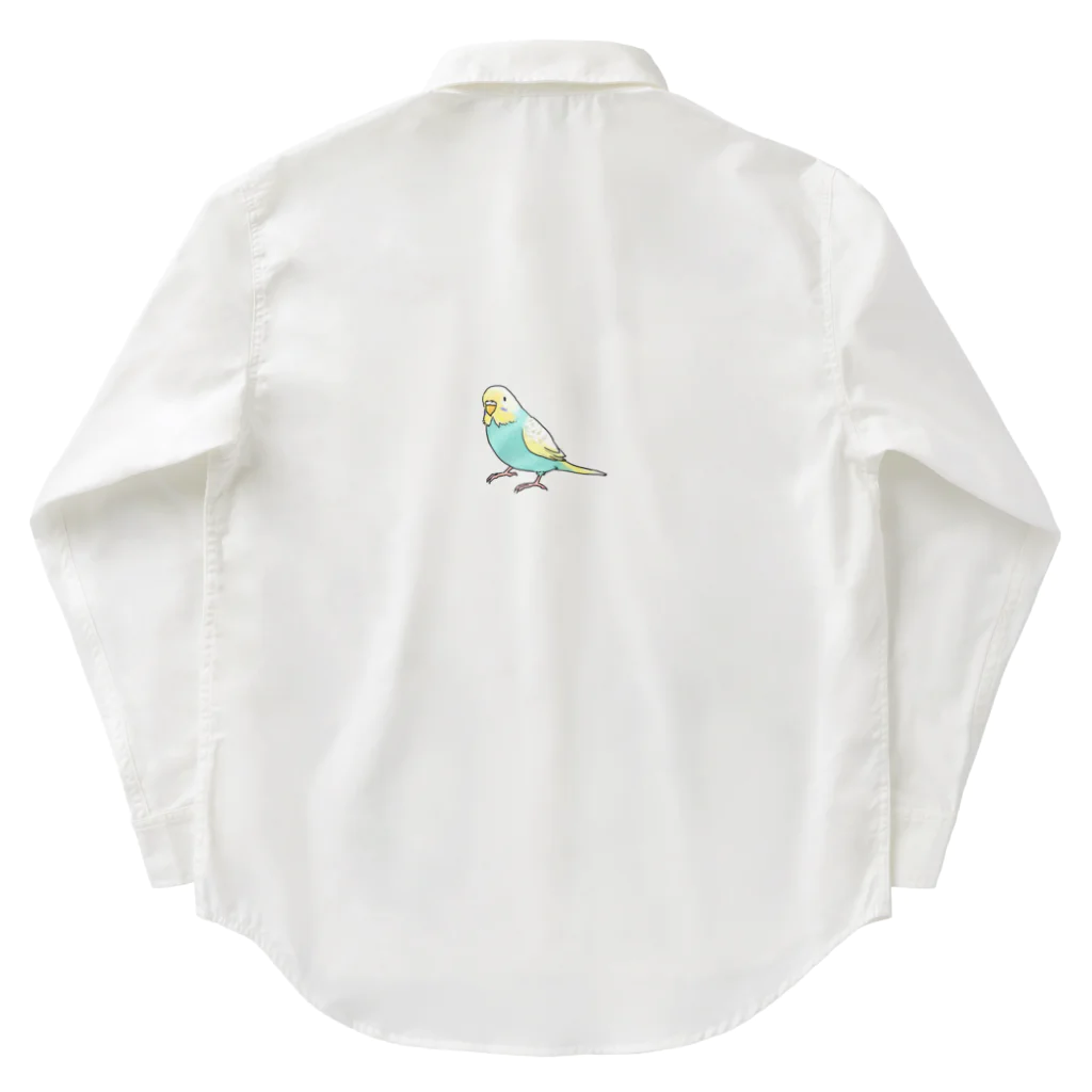 まめるりはことりのごきげんセキセイインコ【まめるりはことり】 Work Shirt