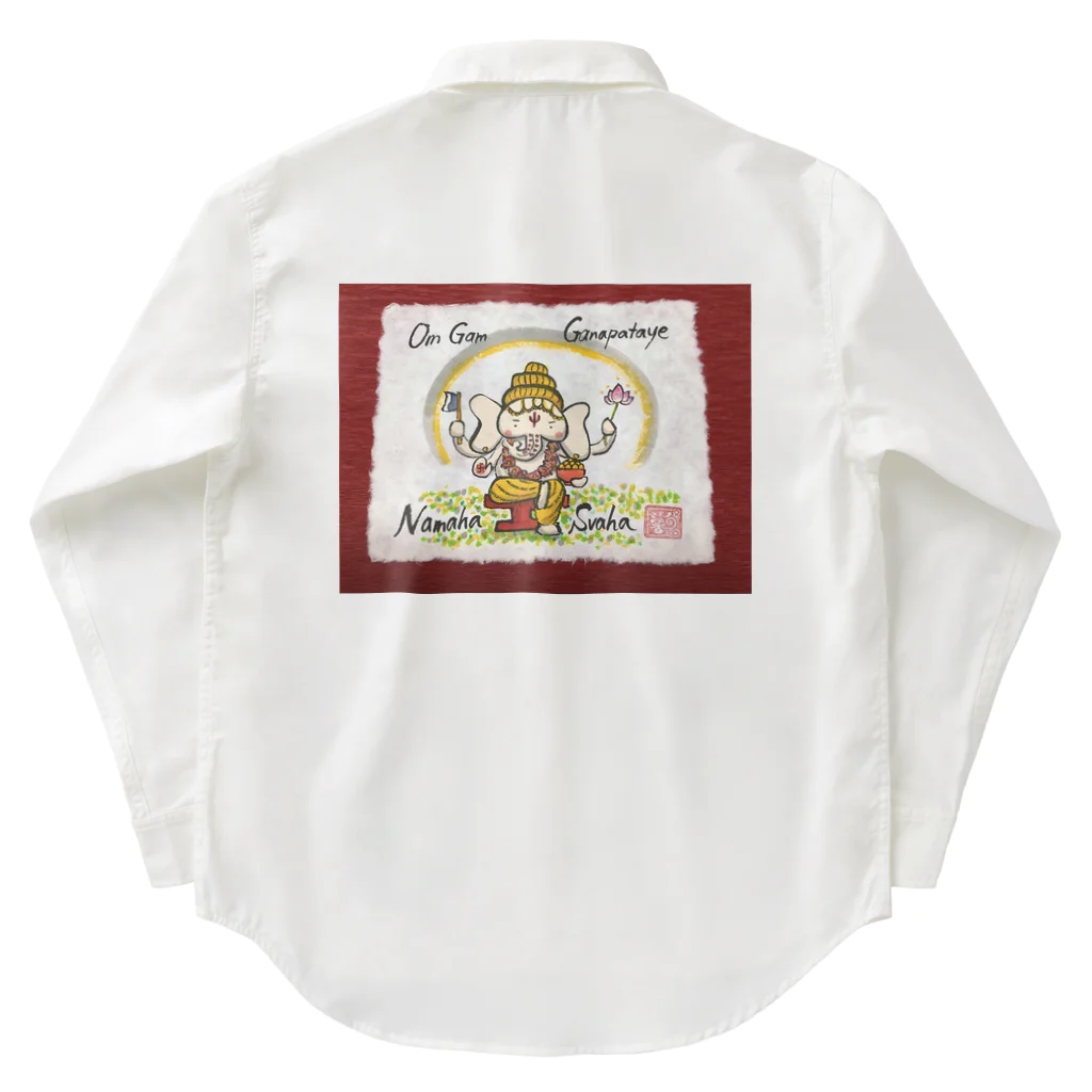 KIYOKA88WONDERLANDのガネーシャ神・マントラ　開運 Work Shirt