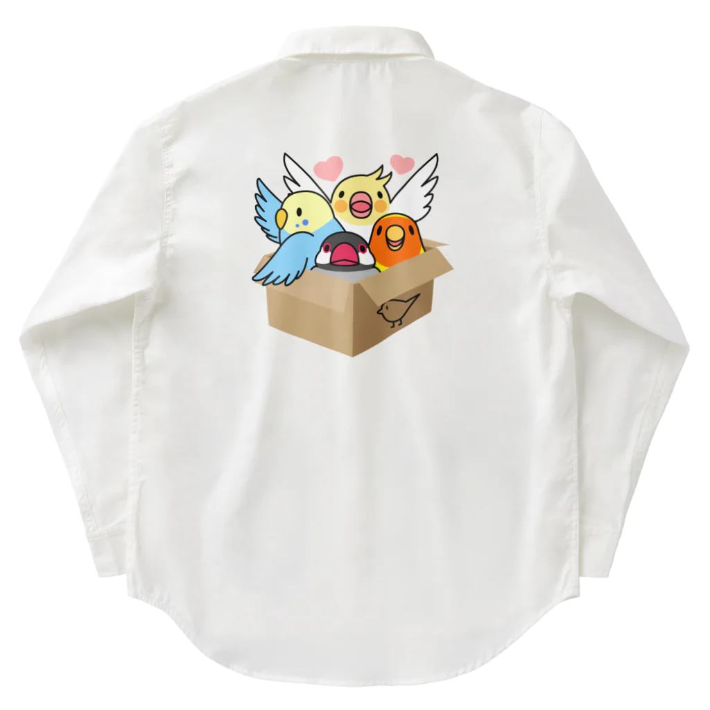 まめるりはことりの拾ってくださいインコ【まめるりはことり】 Work Shirt