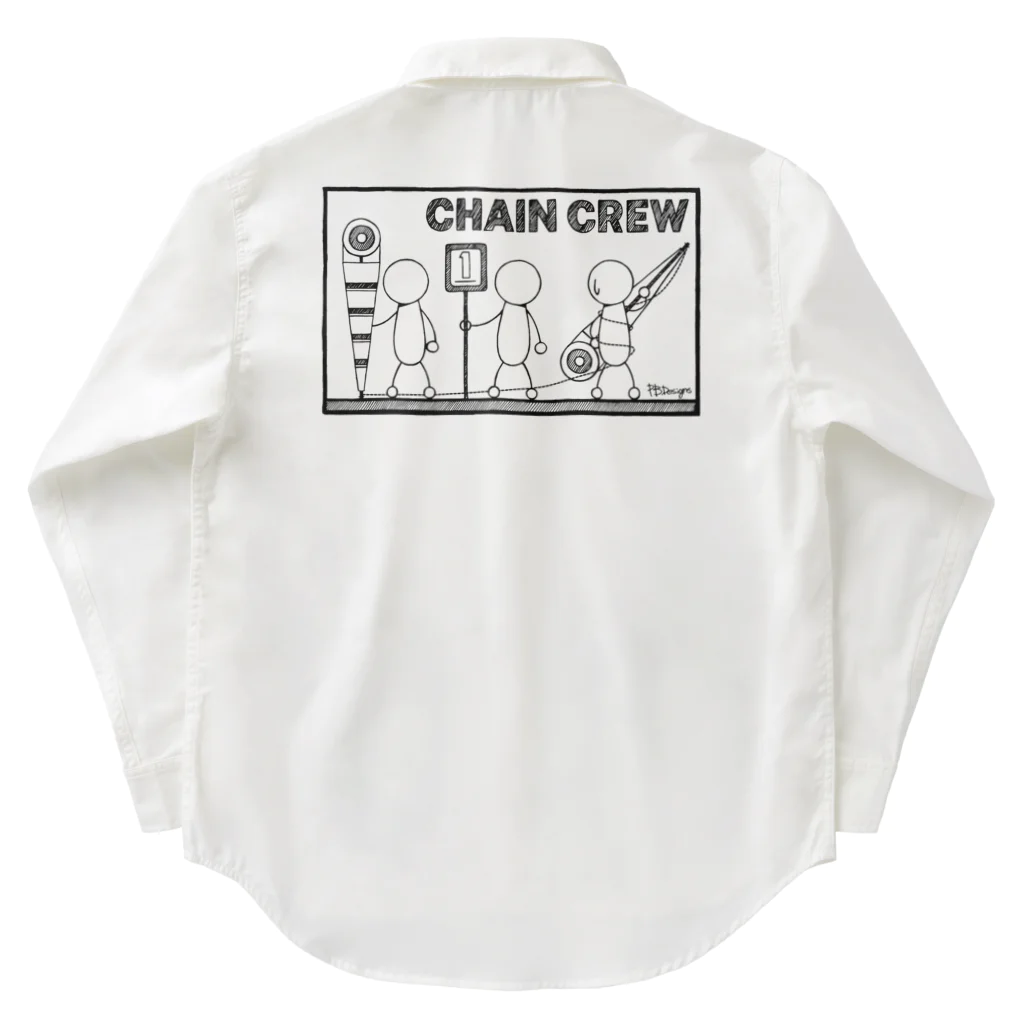 PB.DesignsのPBスティック君 CHAIN CREW ワークシャツ