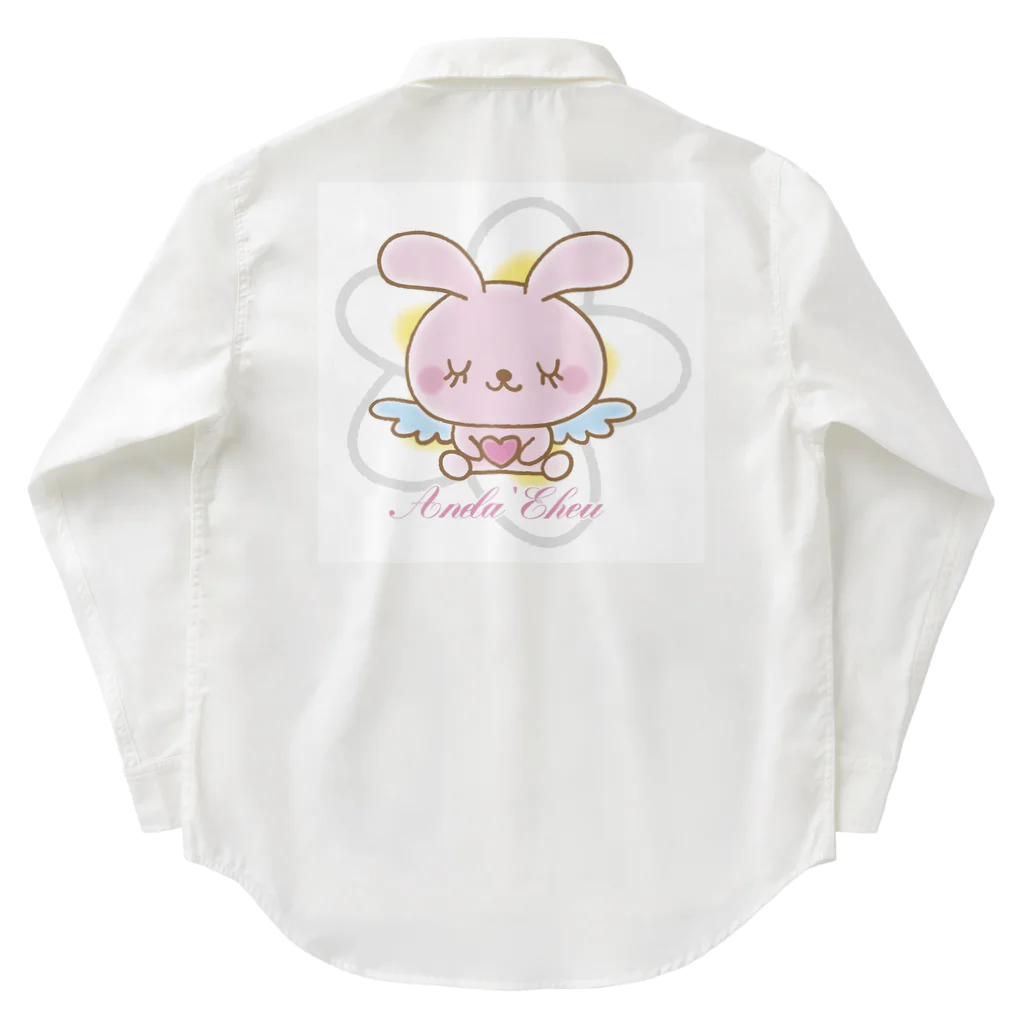 Anela’Eheuの天使のうさぎハピバニちゃん Work Shirt