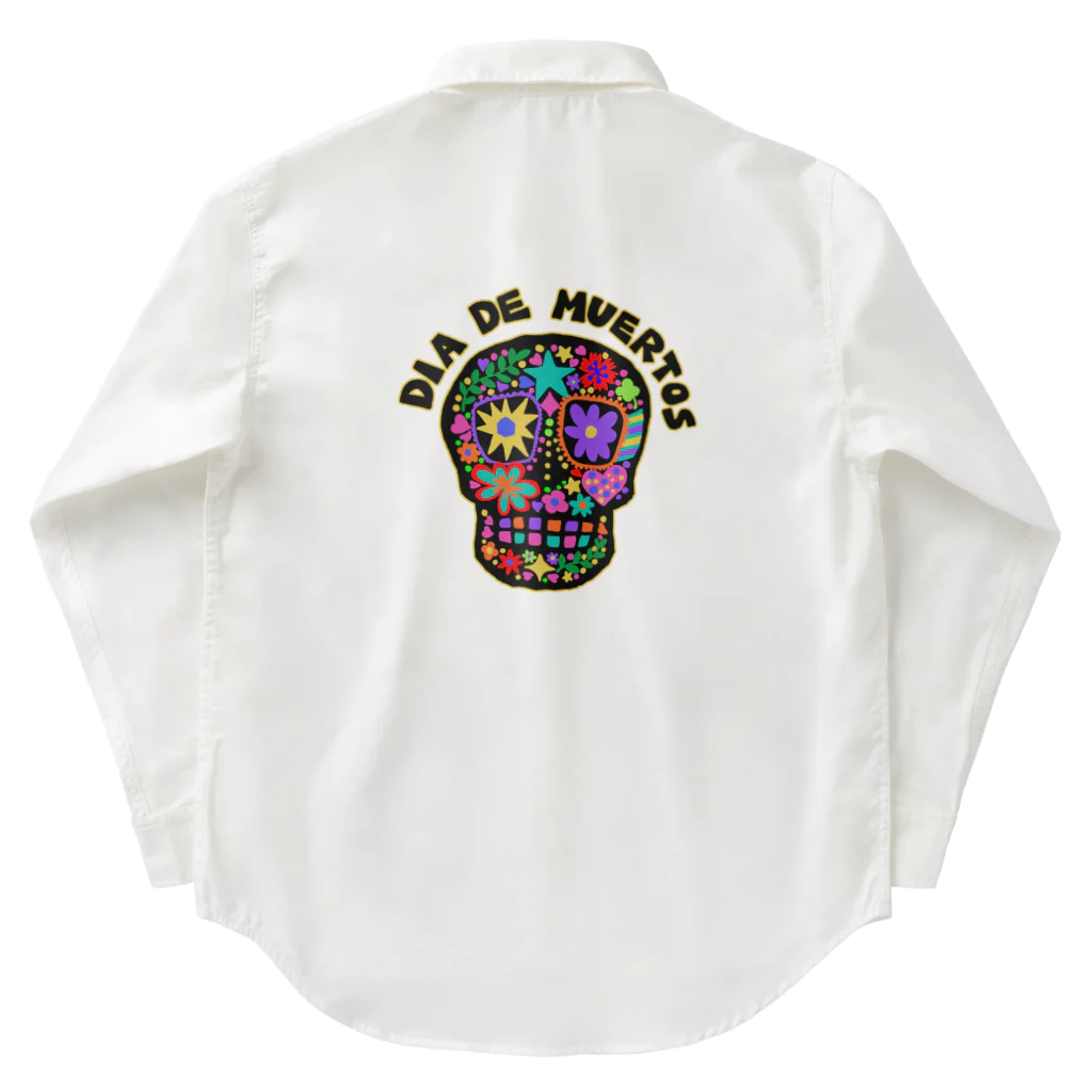 sandy-mのメキシコ風ドクロ Dia de muertos Work Shirt