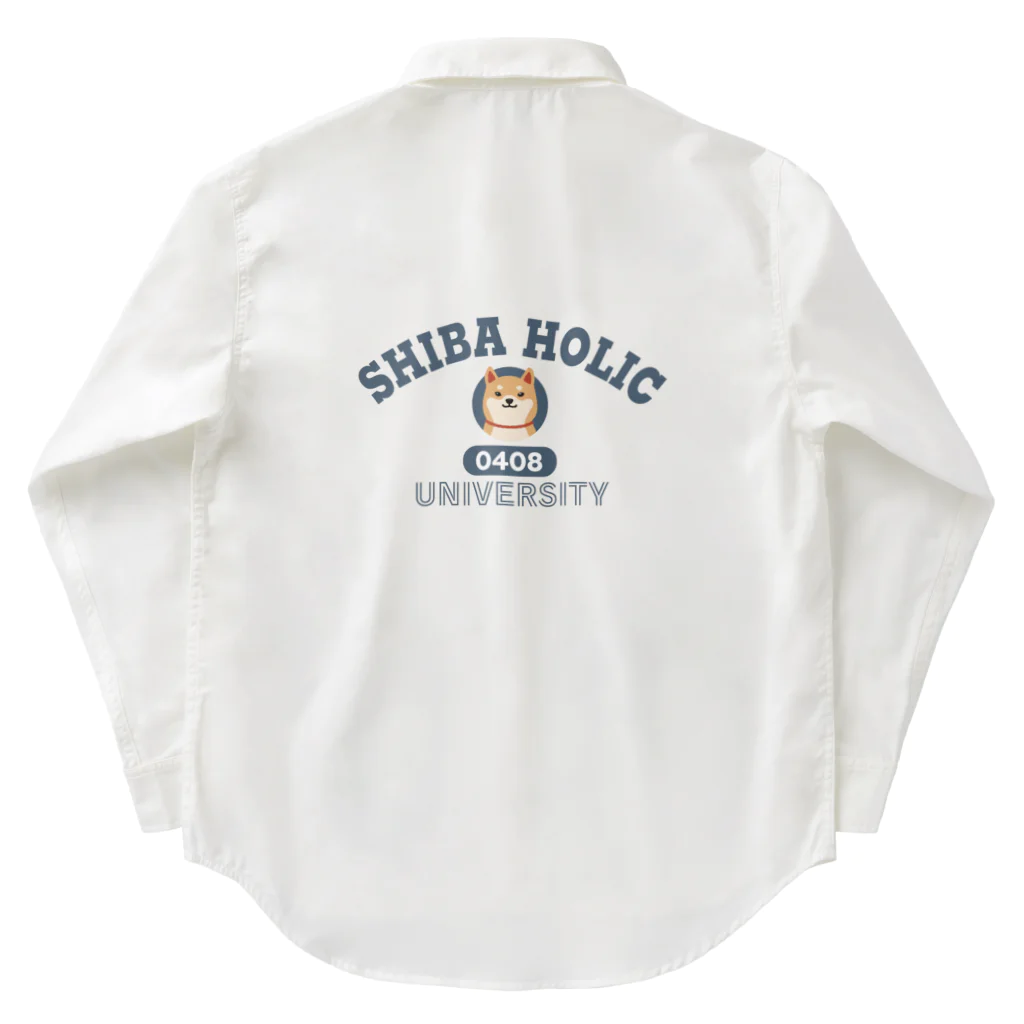 しばじるしデザインのSHIBA HOLIC（柴犬中毒大学） Work Shirt