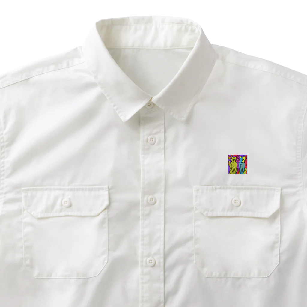 withCatsのこの猫たちはテレパシーでハモる Work Shirt