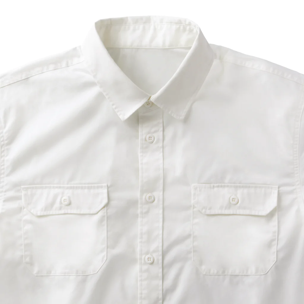 競馬おしゃれグッズ製作所のパンサラッサ（タイポグラフィBLACK） Work Shirt