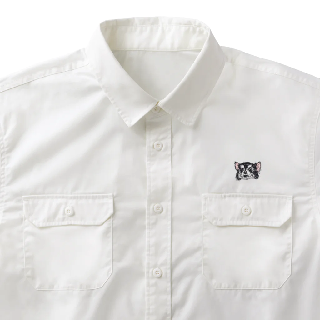 N谷スタジオの劇画調チワワのすっちゃん Work Shirt