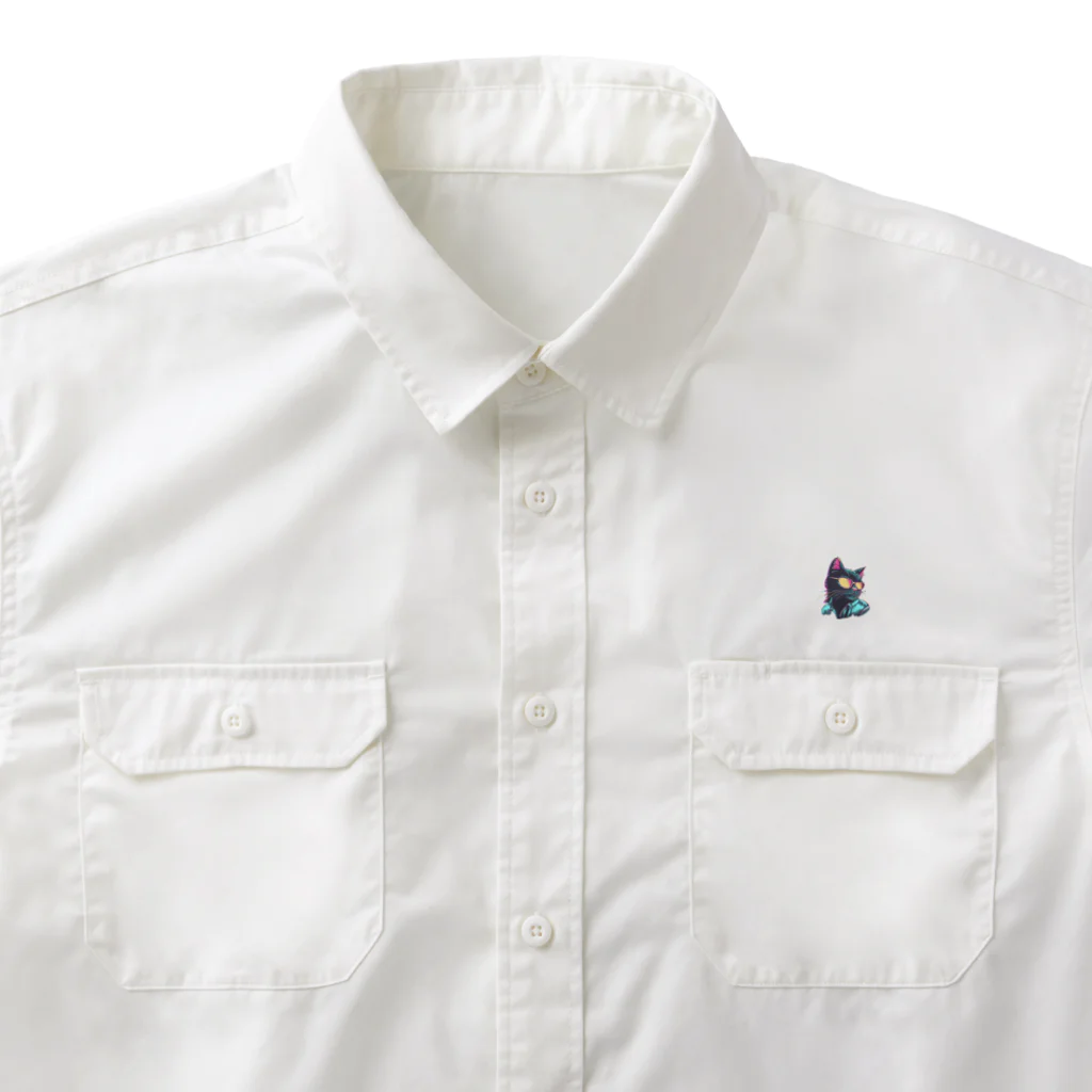 kanasuke5290のネオンキャット Work Shirt