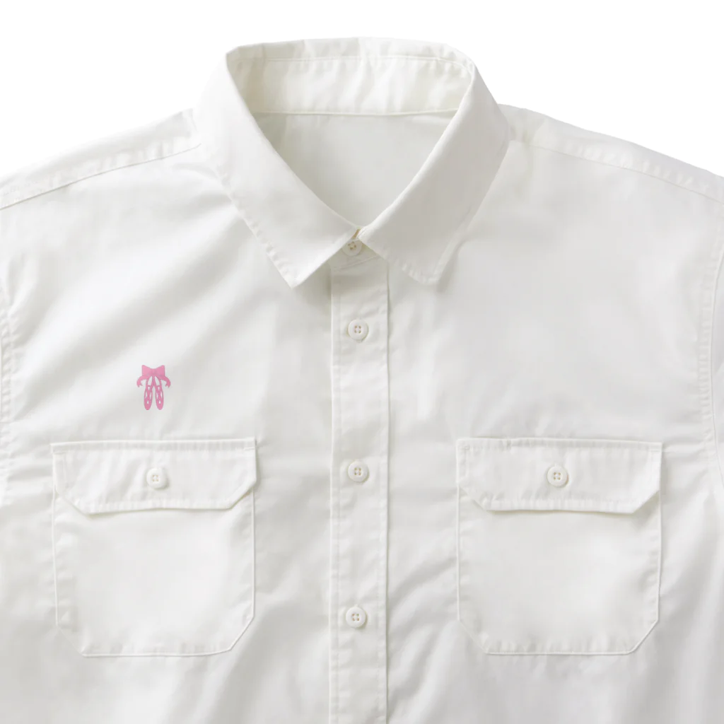 HONOMINEのピンクのバレエシューズ ワークシャツ