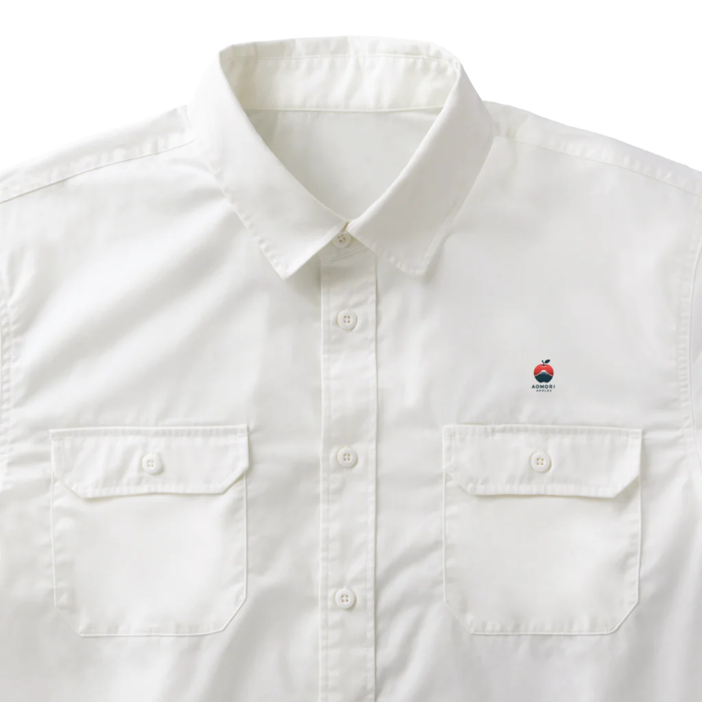 KUMACHOPのあおもりりんごと岩木山 Work Shirt
