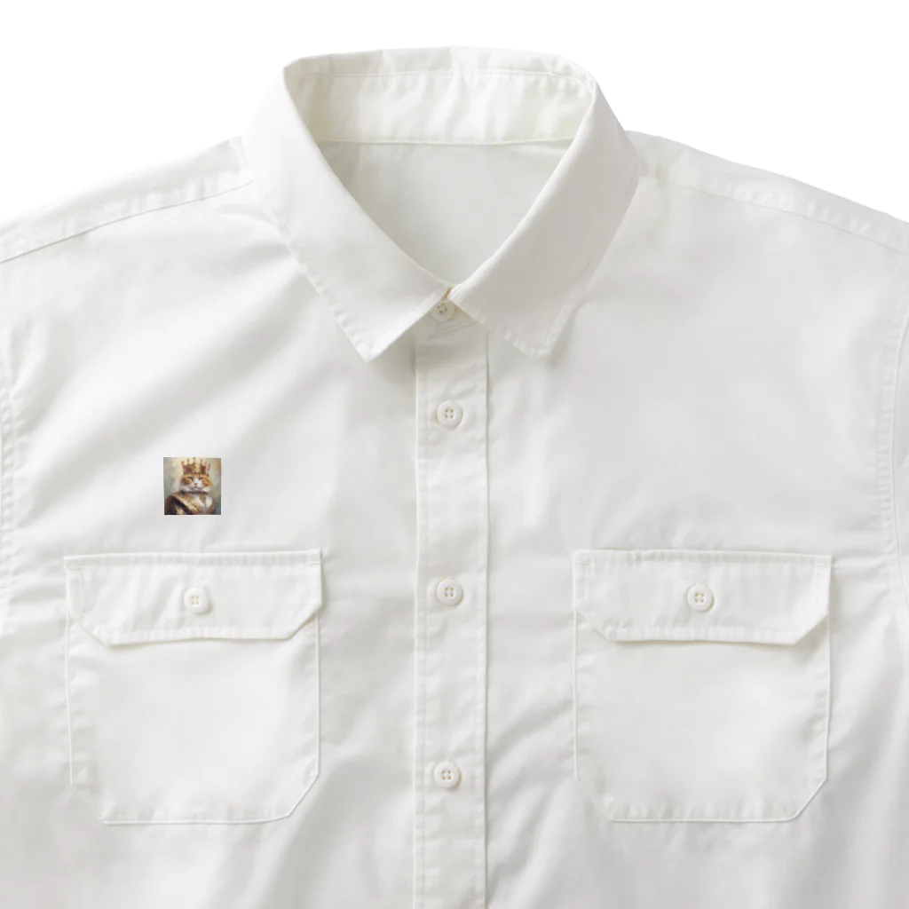 esmeralda64のブルーダイヤモンドの猫王 Work Shirt