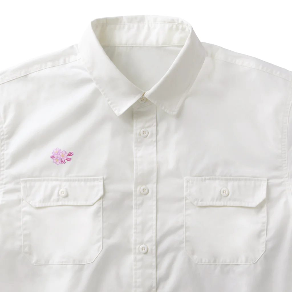 綾錦工房 りこりすの三味線 -雪月花- 【桜】 Work Shirt