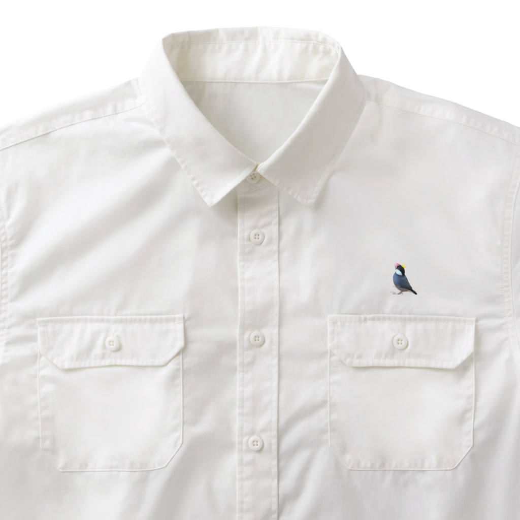 harupink🌸ペット似顔絵illustの文鳥の王様 Work Shirt
